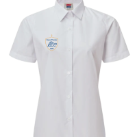 Chemise Fille manches courtes blanche (Marque David Luke)